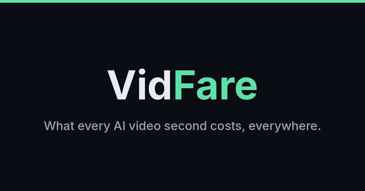 VidFare - I had an AI assistant help me build a tracker for what AI video actually costs per second